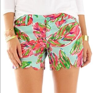 Lilly Pulitzer Buttercup Tiki Pink Royal Palm Lime Shorts Like New